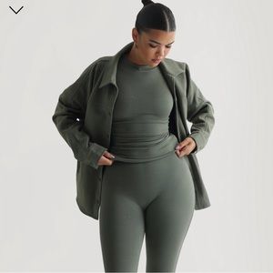 OVERSIZED COTTON JACKET-FOREST GREEN MYOUTFITONLINE